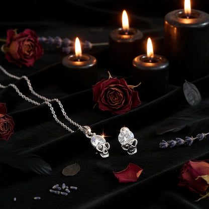 Skull Pendant Necklace Set - Punk Style Accessories Sorceress Sanctuary