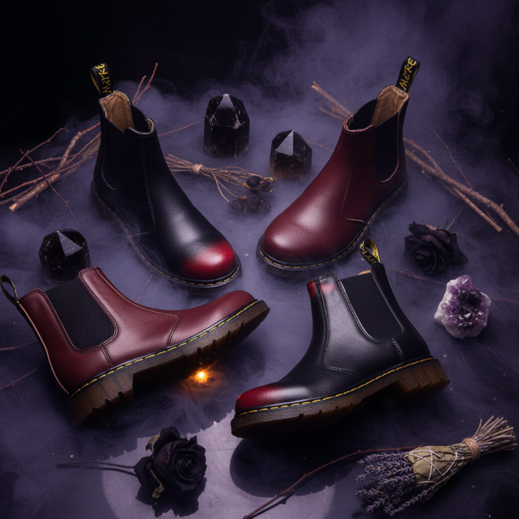 Autumn Style Thick-Heeled Cowhide Martin Boots for Women Sorceress Sanctuary