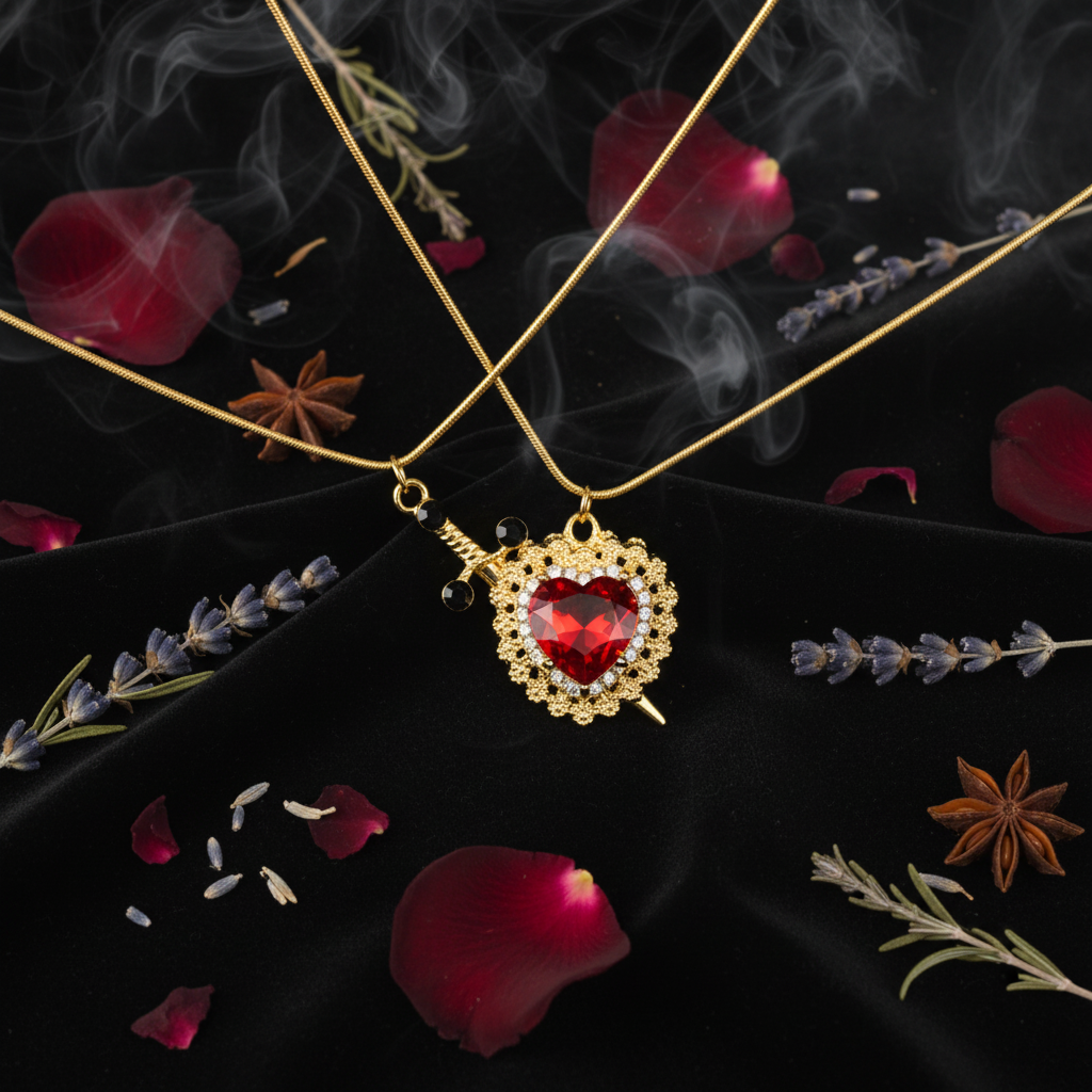 Heart Diamond Love Pendant Sorceress Sanctuary