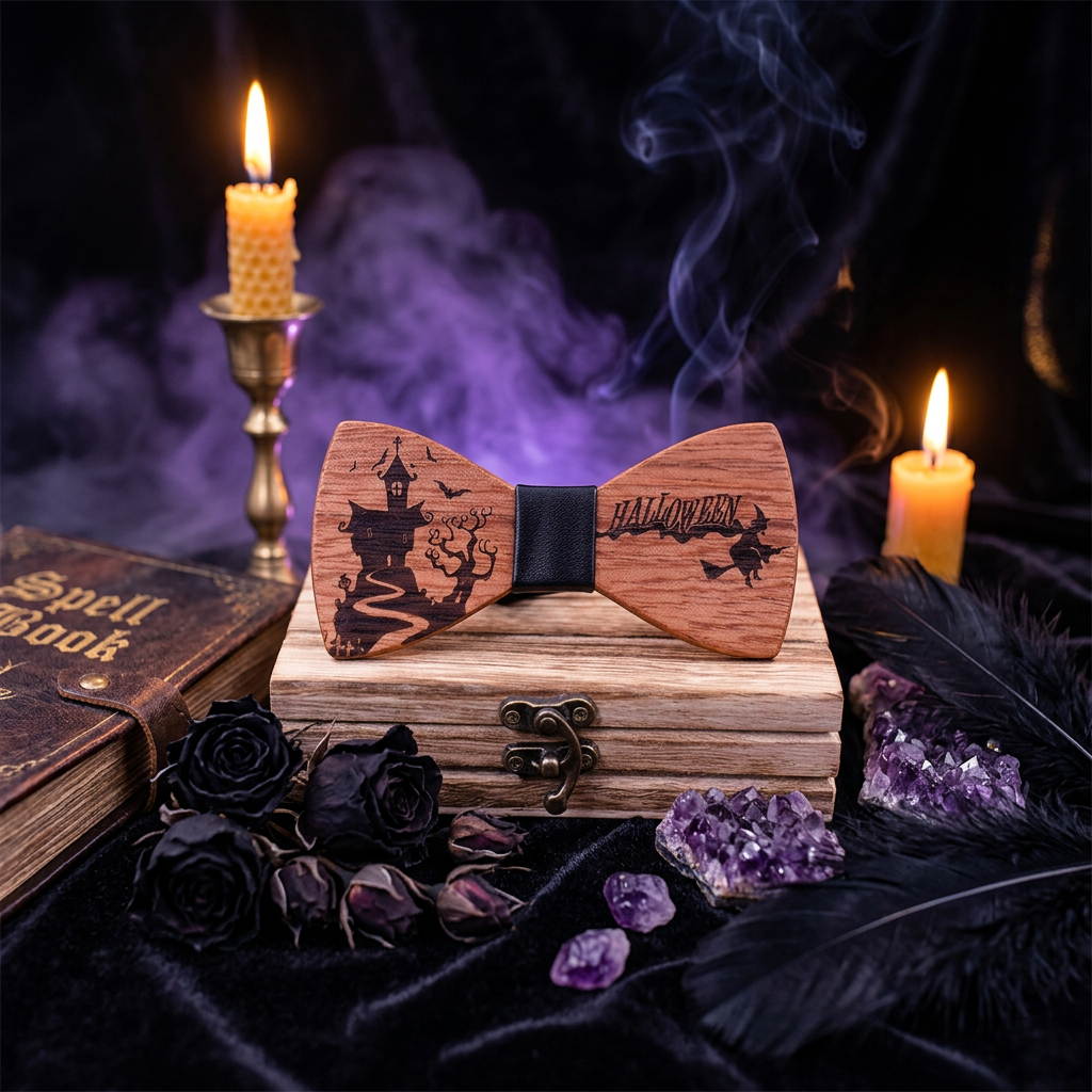 Men's Wooden Bow Tie for Halloween Sorceress Sanctuary