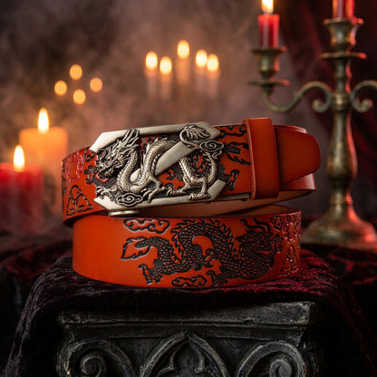 Twin Dragon Leather Belt, view 13