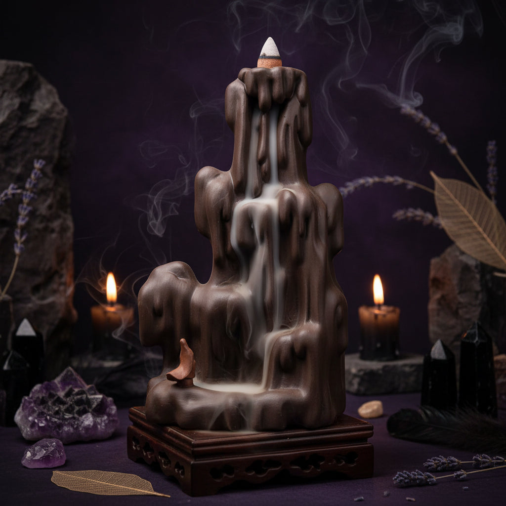 Purple Sand Ceramic Backflow Incense Burner (Large) Sorceress Sanctuary