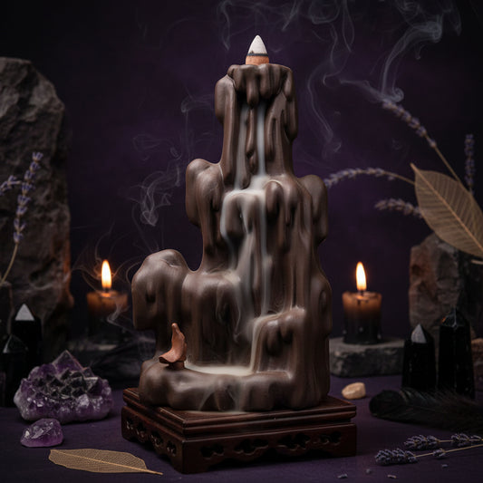 Purple Sand Ceramic Backflow Incense Burner (Large) Sorceress Sanctuary
