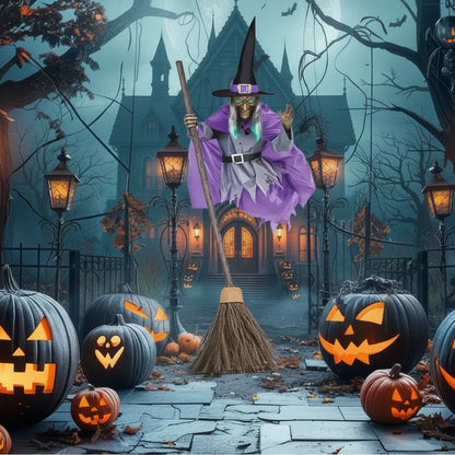 Halloween Flying Witch with Scary Sound Sorceress Sanctuary
