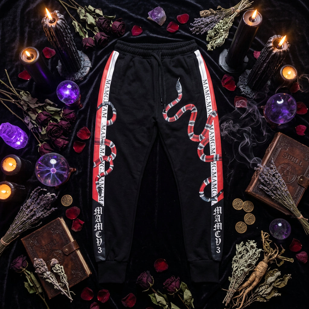 Coral Snake Gothic Style Jogger Pants for Casual Wear Sorceress Sanctuary