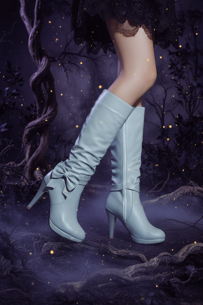 Bowknot Chunky Heel Round Toe Martin Boots Sorceress Sanctuary