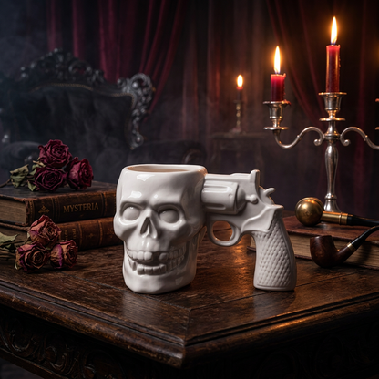 Skull Pistol Ceramic Mug, view 2