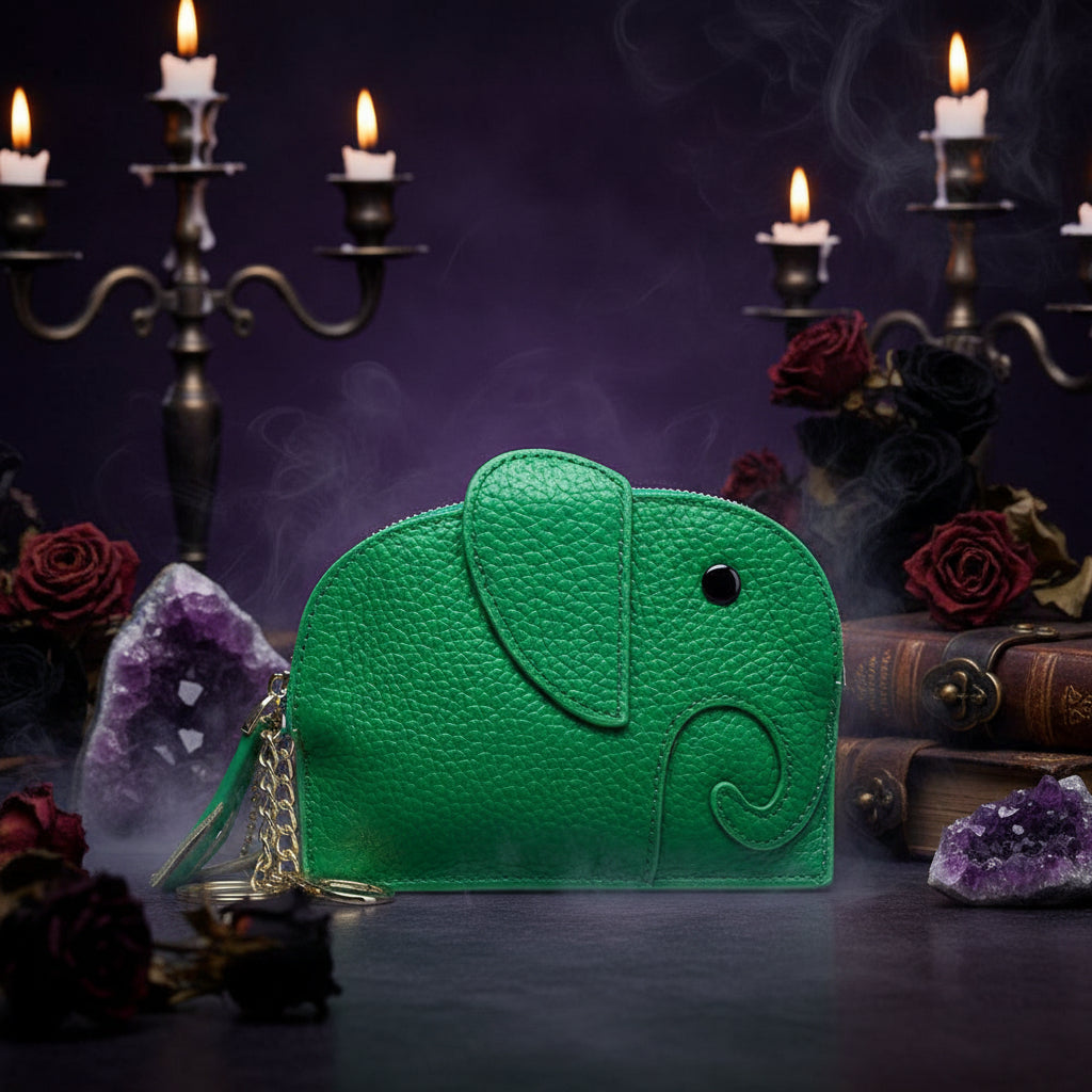 Cute Mini Genuine Leather Elephant Coin Purse Sorceress Sanctuary