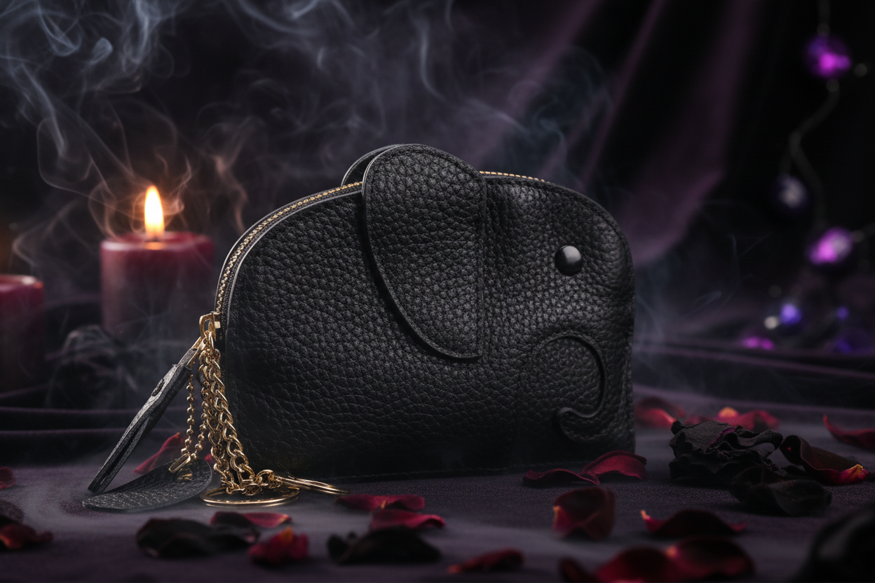 Cute Mini Genuine Leather Elephant Coin Purse Sorceress Sanctuary