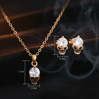Skull Pendant Necklace Set - Punk Style Accessories Sorceress Sanctuary