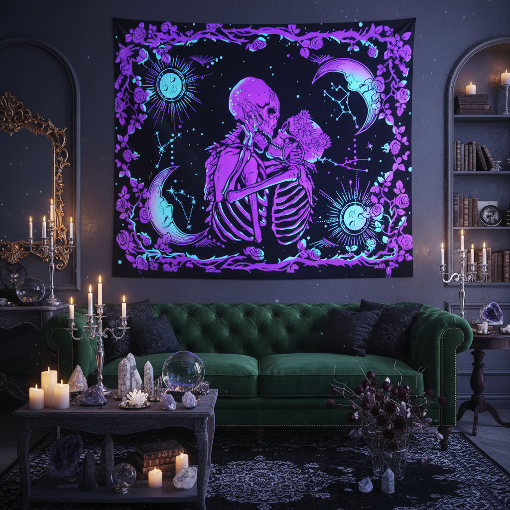 Fluorescent Tapestry for Home Decor and Rooms Sorceress Sanctuary