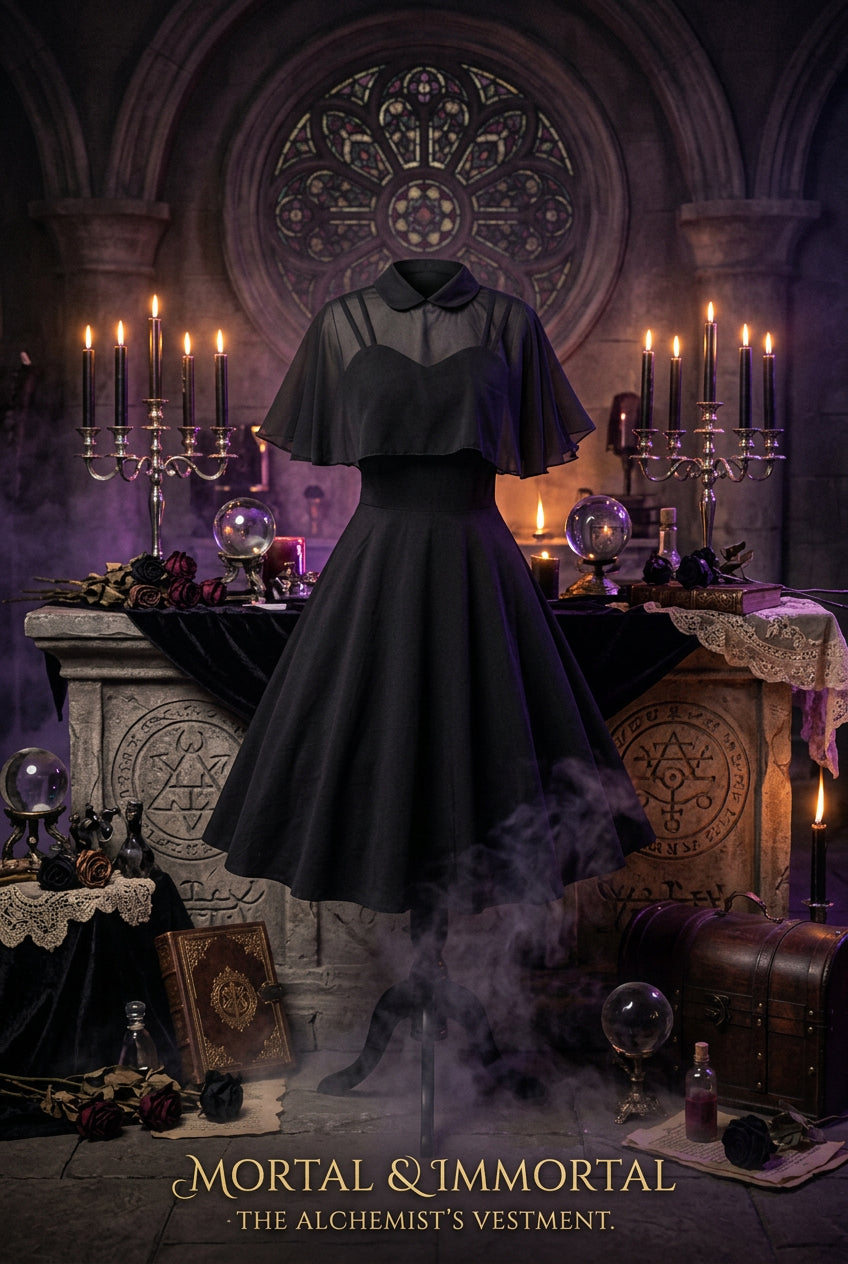 2020 Cross-Border Amazon Women's Cape Dress Set Sorceress Sanctuary