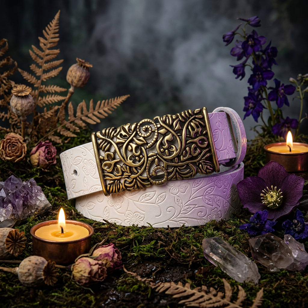 Moonlace Cutwork Leather Belt, view 2