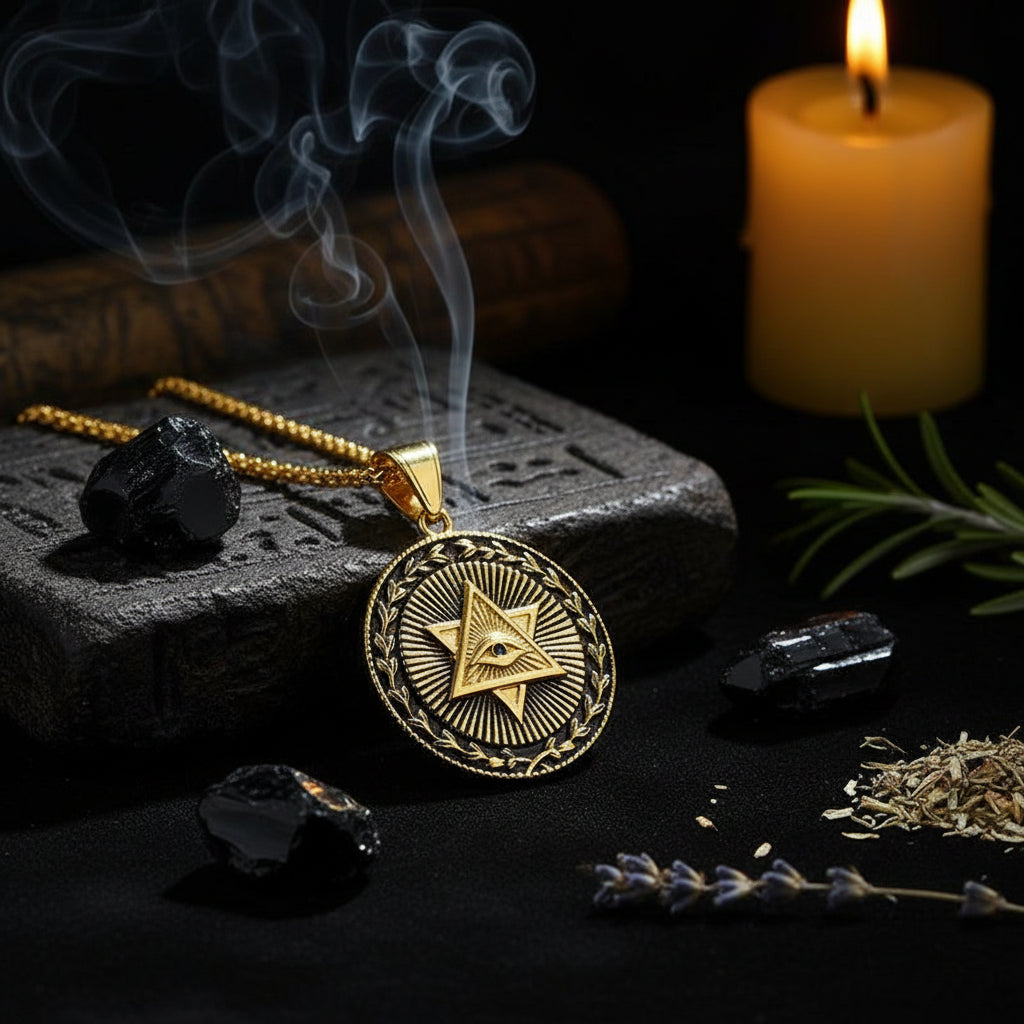 Titanium Steel God Eye Pendant Necklace for Men Sorceress Sanctuary