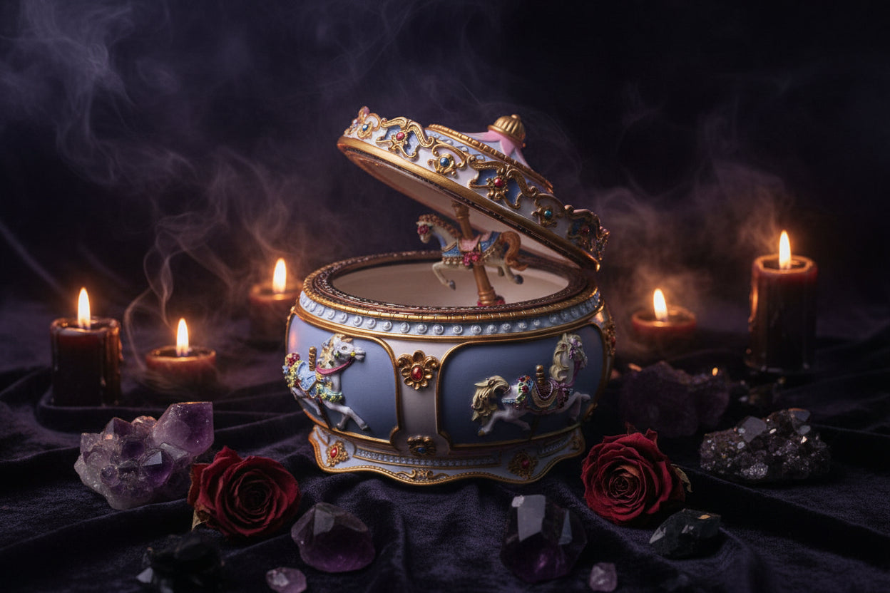 Musical Carousel with Creative Resin Design Gifts Sorceress Sanctuary