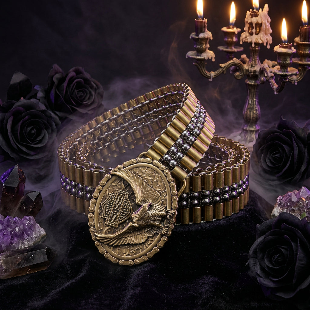 Talisman Clasp Leather Belt, view 4