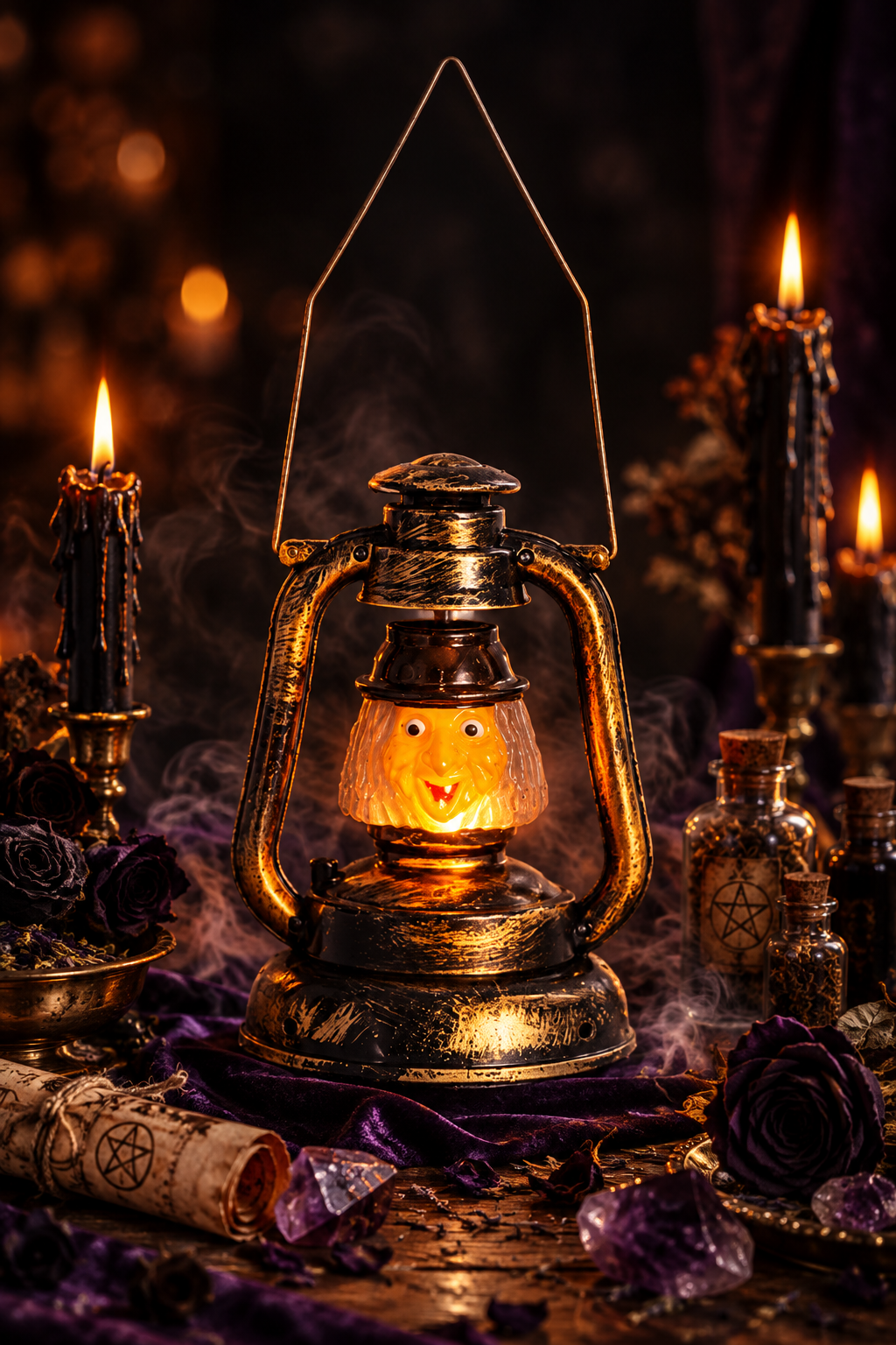 Pumpkin Halloween Lantern, detail view