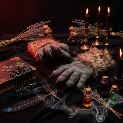 Latex Werewolf Gloves for Halloween Costume Props Sorceress Sanctuary