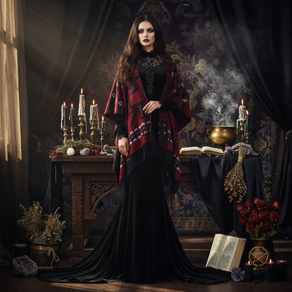 Blackthorn Mystic Shawl, shown in use