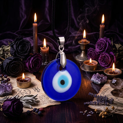 Men's Devil Eye Pendant Necklace - Simple Wax Rope Design Sorceress Sanctuary