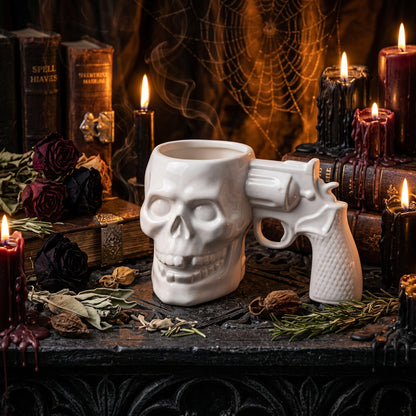 Skull Pistol Ceramic Mug, view 3