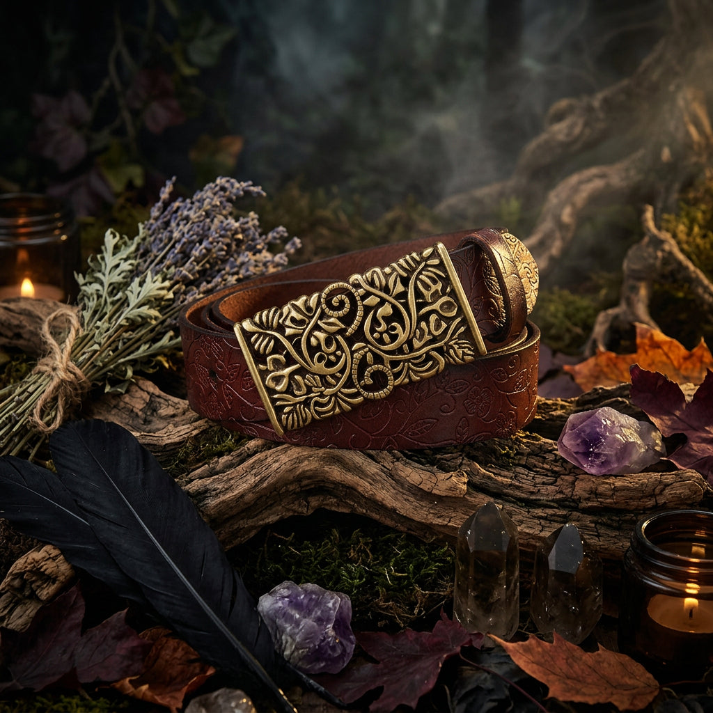Moonlace Cutwork Leather Belt, view 5