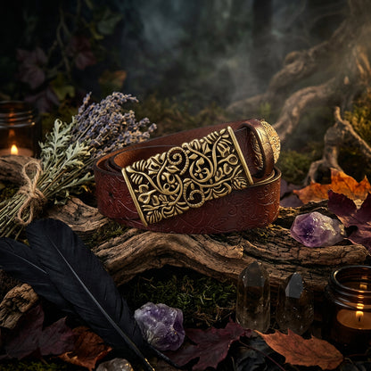 Moonlace Cutwork Leather Belt, view 5