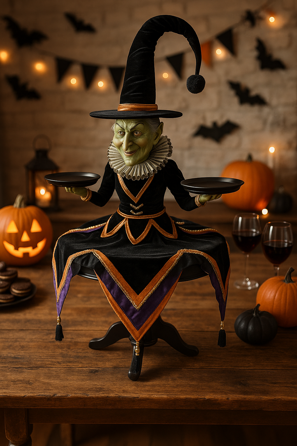 Halloween Witch Tiered Tray Table Sorceress Sanctuary