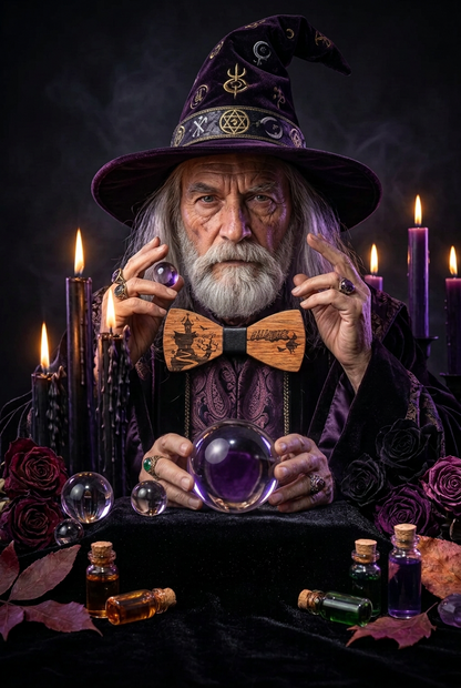 Men's Wooden Bow Tie for Halloween Sorceress Sanctuary