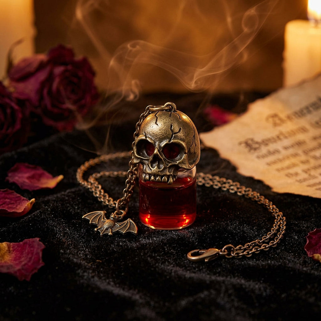 Blood Vial Skull Necklace, view 2