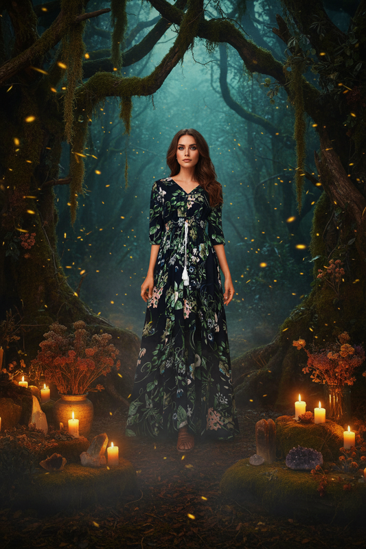 Bohemian Vintage Print Maxi Dress for Women 2020 Sorceress Sanctuary