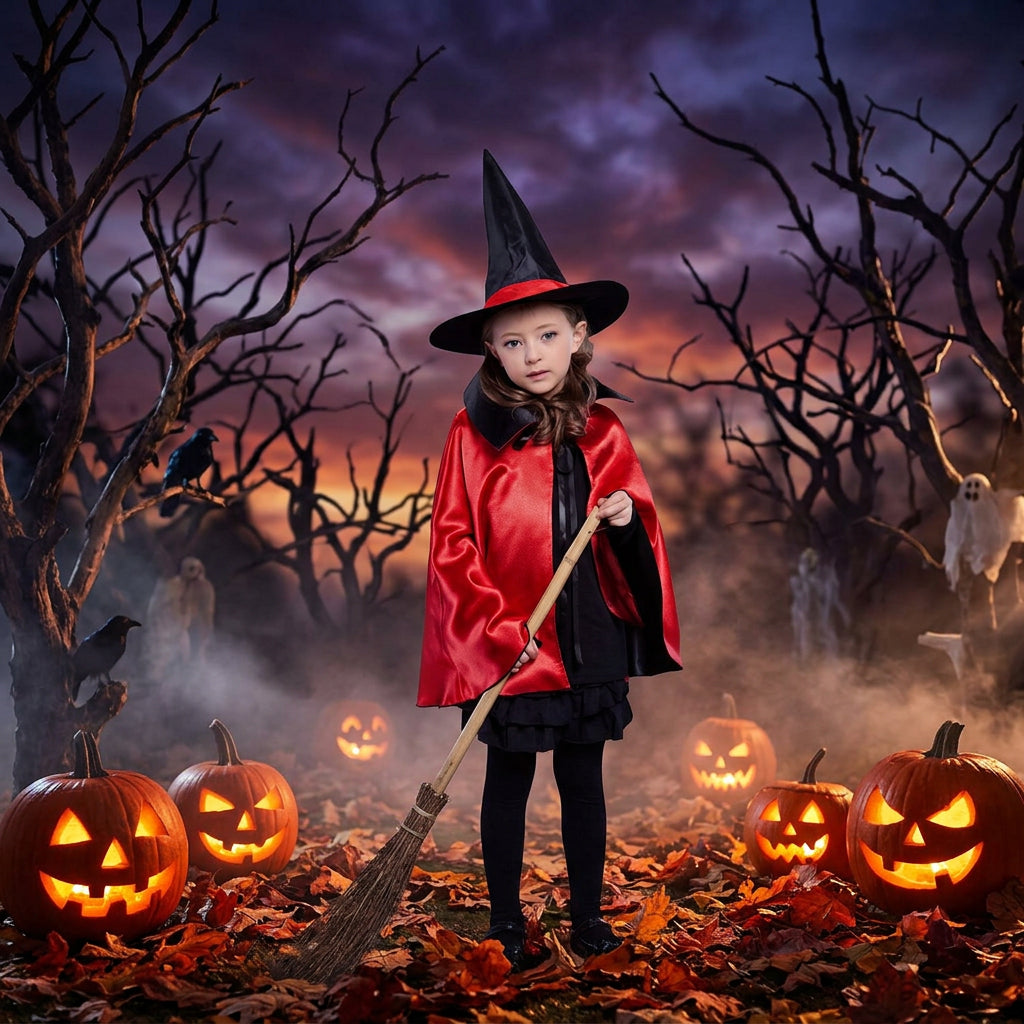 Children's Cape Costume for Halloween Performance Sorceress Sanctuary