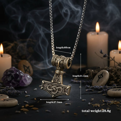 Norse Anchor Mjolnir Pendant Necklace for Men Sorceress Sanctuary