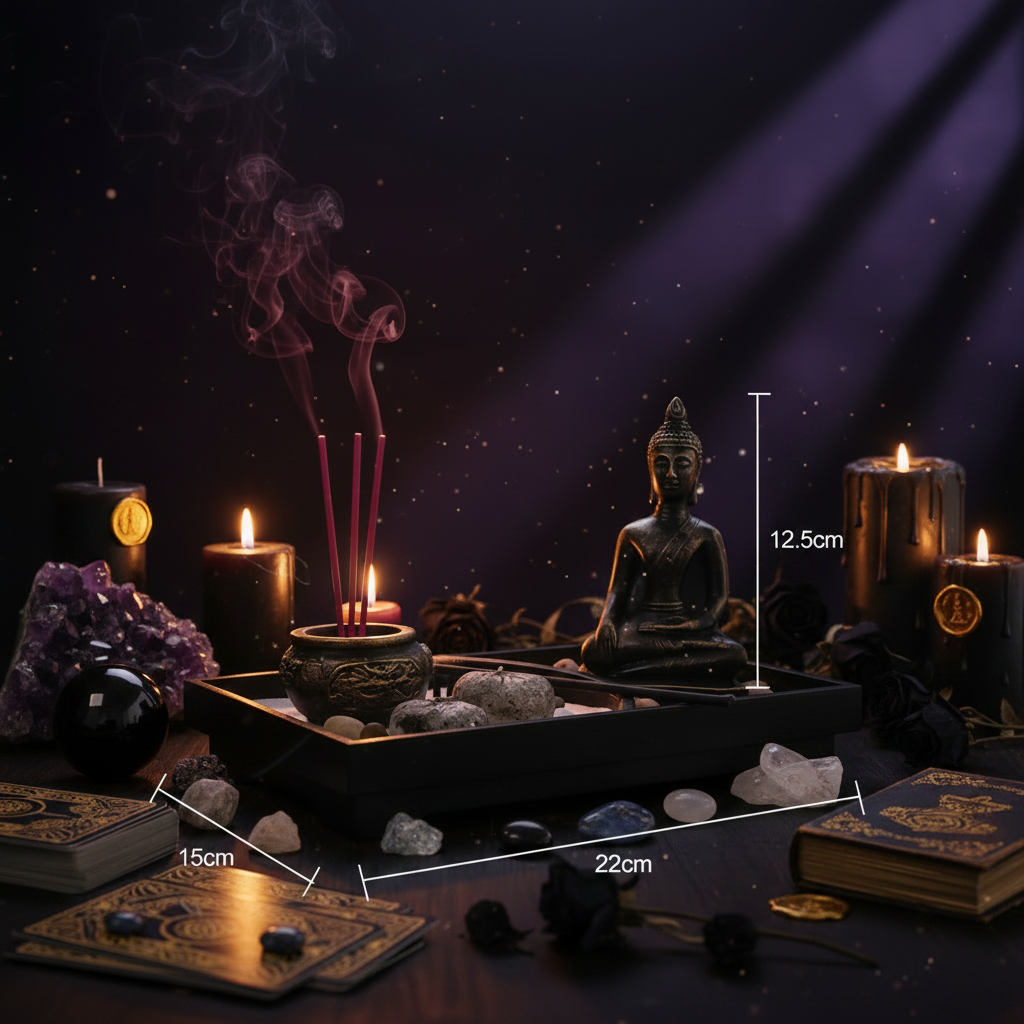 Buddha Statue Decor - Iron Candlestick Craft Piece Sorceress Sanctuary