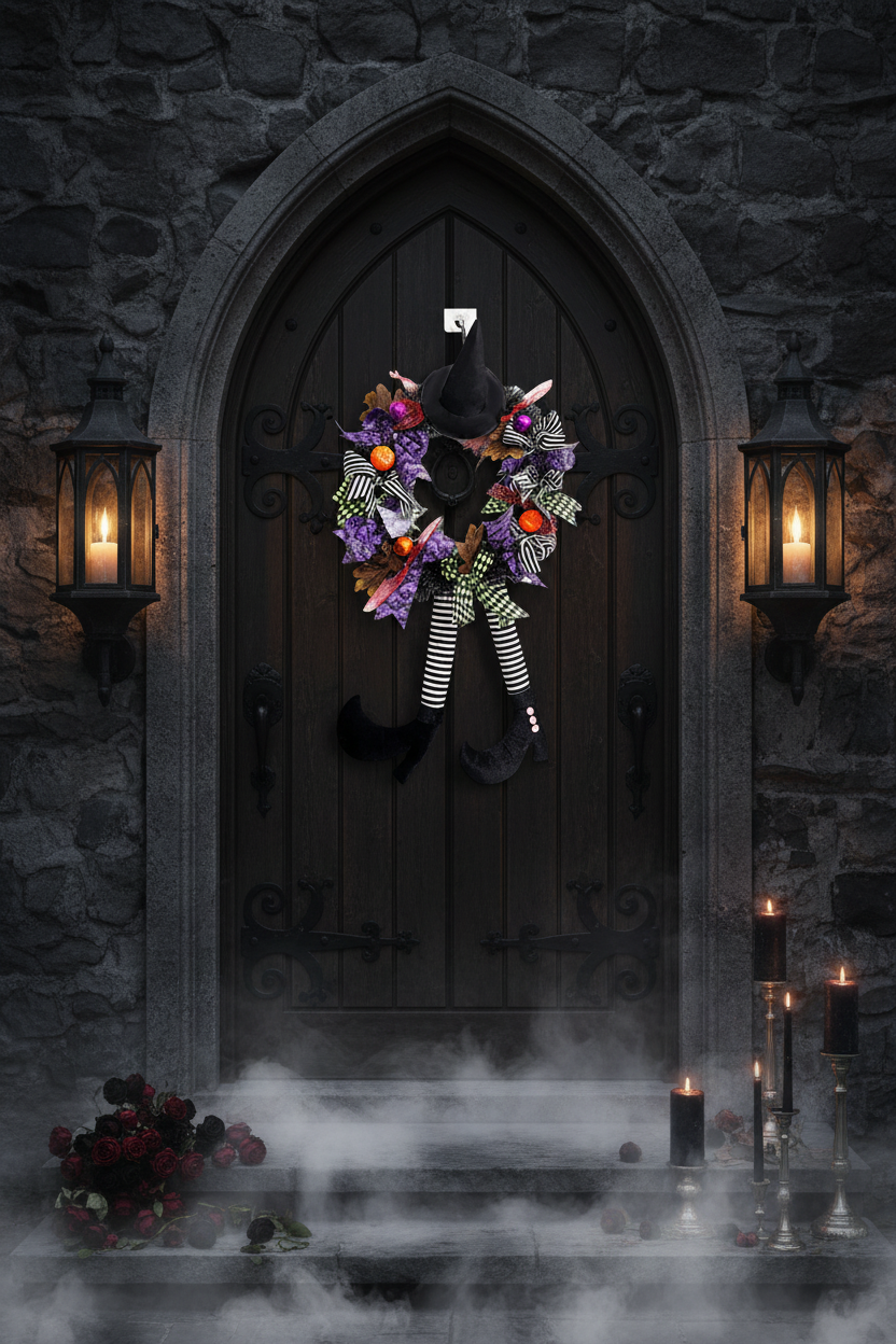 Halloween Skull Wreath for Haunted House Decoration Sorceress Sanctuary