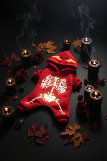 Electric Dinosaur Pet Costume - Skeleton Dog Outfit Sorceress Sanctuary