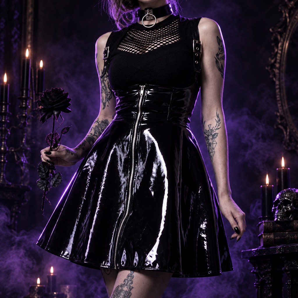 Hexspell Strap Dress, shown in use