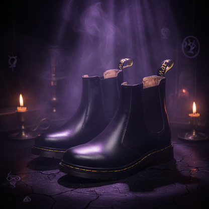 Autumn Style Thick-Heeled Cowhide Martin Boots for Women Sorceress Sanctuary