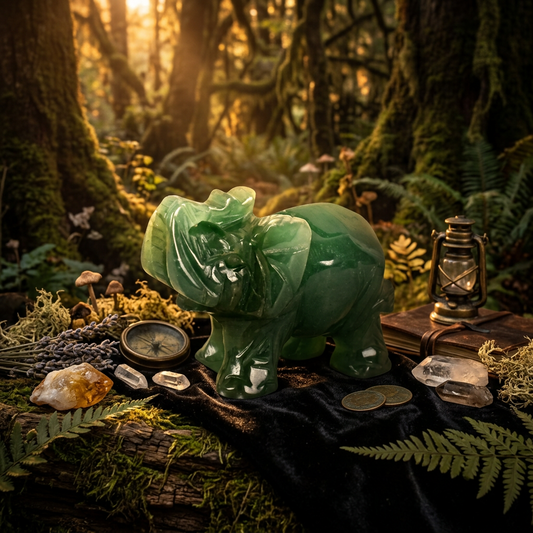 Green Aventurine Elephant Carving