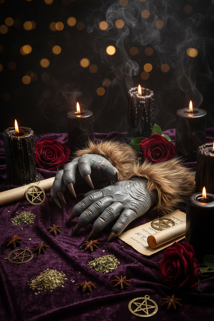 Latex Werewolf Gloves for Halloween Costume Props Sorceress Sanctuary