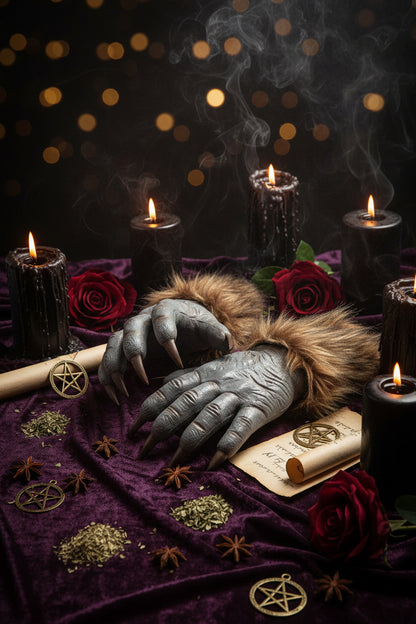 Latex Werewolf Gloves for Halloween Costume Props Sorceress Sanctuary