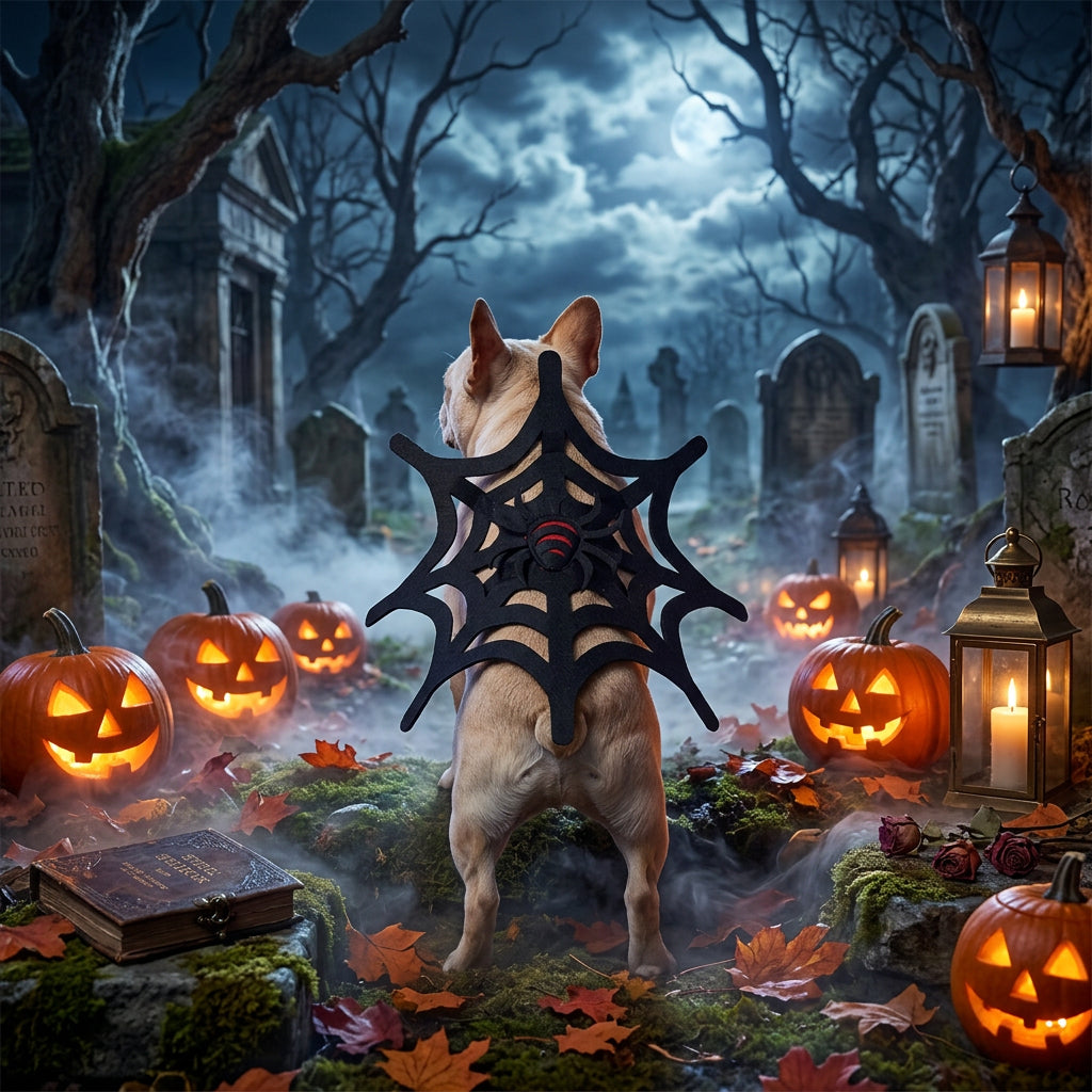 Halloween Cat and Dog Spider Web Decoration Set Sorceress Sanctuary