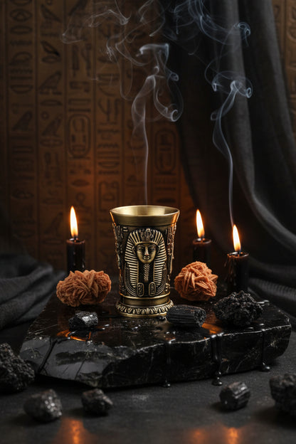 Vintage Egyptian Metal Wine Glass - Creative Liquor Cup Sorceress Sanctuary