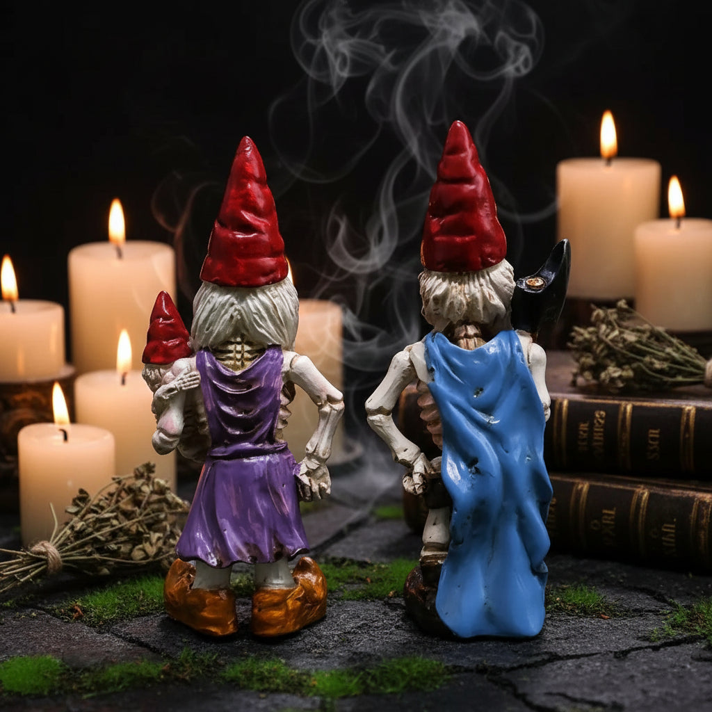 2PCS Day of the Dead Skeleton Dwarf Garden Decor Sorceress Sanctuary