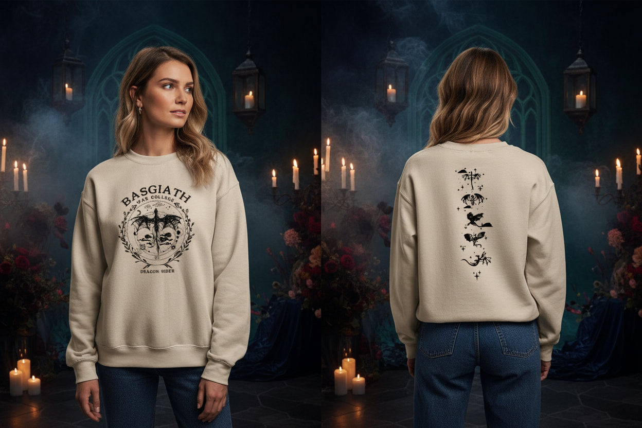 Gold Dragon Fourth Wing Basgiath Sweatshirt Sorceress Sanctuary