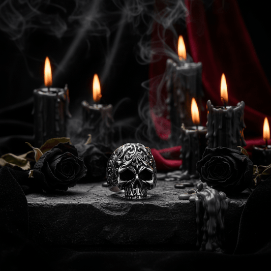 Punk Hip-hop Skull Titanium Steel Ring Sorceress Sanctuary