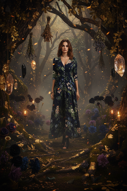 Bohemian Vintage Print Maxi Dress for Women 2020 Sorceress Sanctuary