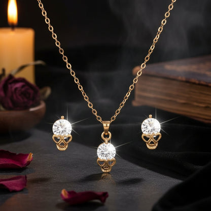 Skull Pendant Necklace Set - Punk Style Accessories Sorceress Sanctuary