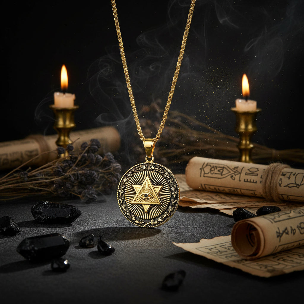 Titanium Steel God Eye Pendant Necklace for Men Sorceress Sanctuary