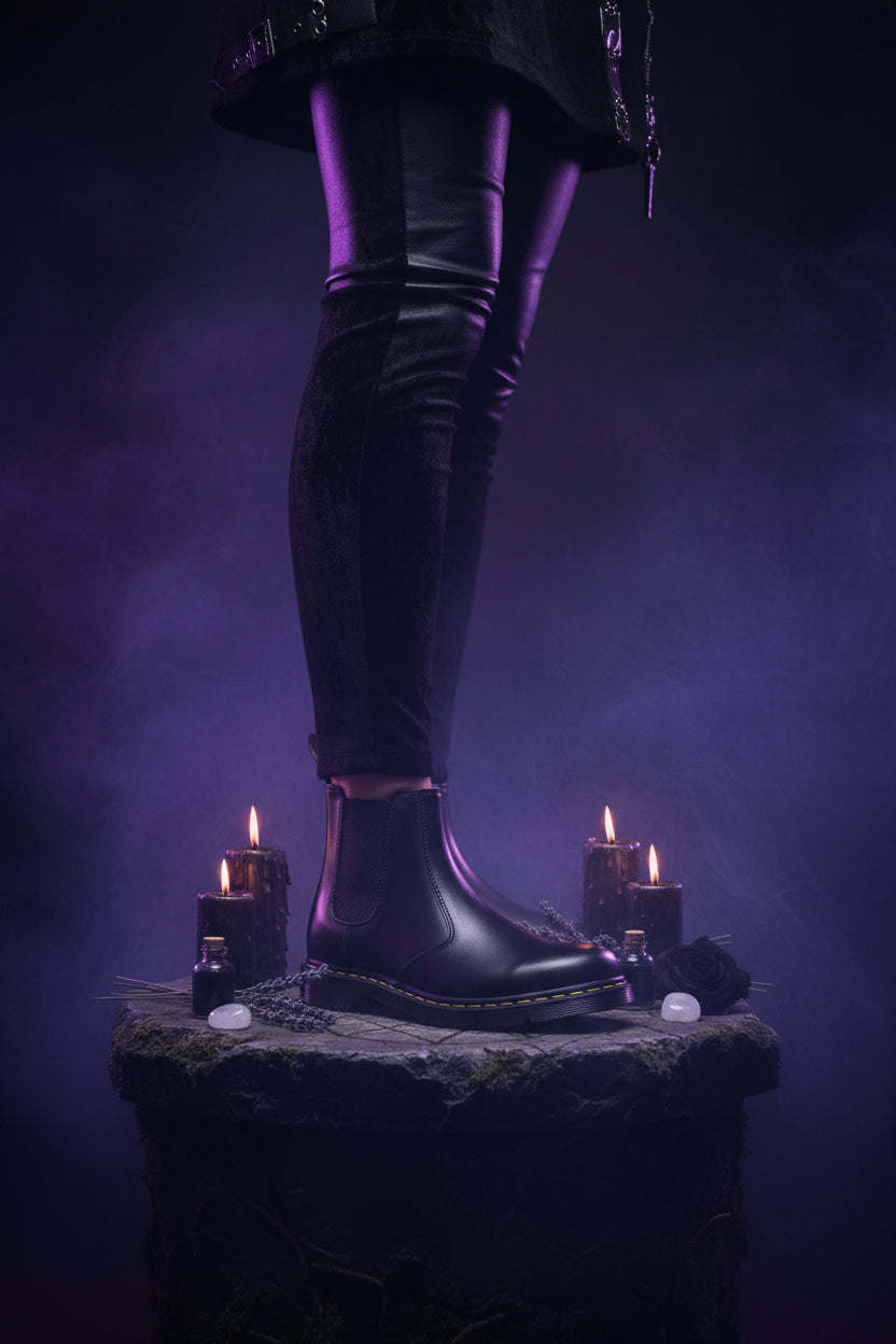 Autumn Style Thick-Heeled Cowhide Martin Boots for Women Sorceress Sanctuary